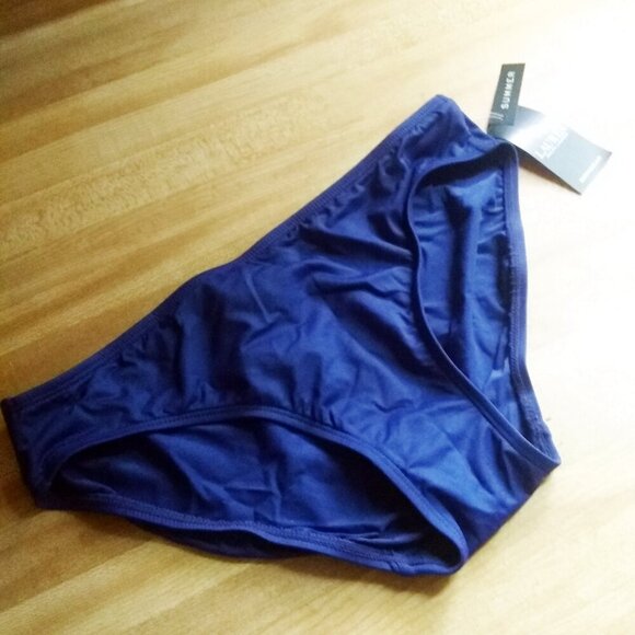 NWT Ralph Lauren LR7DA93 - Blue Bikini Swim Bottom Hipster Brief Beach Club Sz 4 - Picture 3 of 6